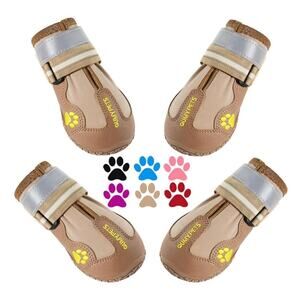QUMY Dog Shoes & Paw Protectors - khaki size 5